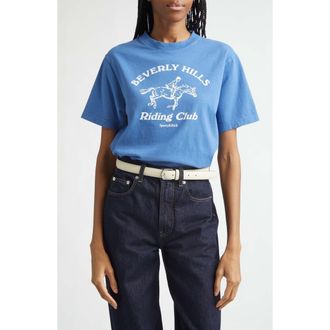 Sporty & Rich Beverly Hills Riding Club Graphic T-Shirt in Pier Blue at Nordstrom, Size X-Large