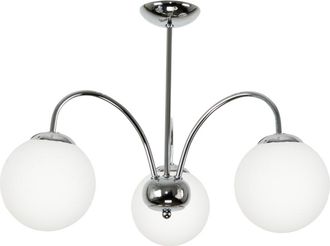 OEM L&aacute;mpara De Techo Colgante Tipo Ara&ntilde;a Con Pantalla De Cristal Cromado Y Bola Blanca Dorin 7-262
