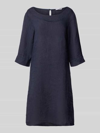 Zabaione Leinenkleid mit Rundhalsausschnitt Modell Le44tizia in Dunkelblau, Gr&ouml;&szlig;e L