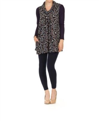 Papillon Floral Bird Print Cowl Neck Sleeveless Dress In Navy