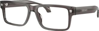 Versace Rechthoekige Bril - Heren - Brillen - Grijs - 56 MM - Accessoires