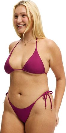 Cotton On Womens String Triangle Bikini Top in Crushed Berry Shimmer at Nordstrom, Size X-Small