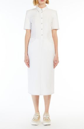 Max Mara Faro Jersey Shirtdress in White at Nordstrom, Size X-Small