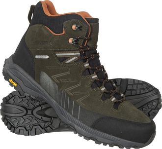 Mountain Warehouse Extreme Rockies Mens Waterproof Boots - IsoDry & Breathable Shoes with Superior Grip & Suede Upper- Best for Hiking, Trekking, Outdoors & Walking Khak