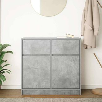 Berkfield Home Sideboard with Drawer Concrete Grey 80x34x76 cm Engineered Wood | Size: 80 x 34 x 76 cm