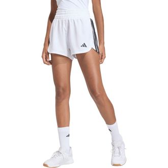 adidas Pacer Workout Woven High Waist Shorts in White/black at Nordstrom Rack, Size Medium