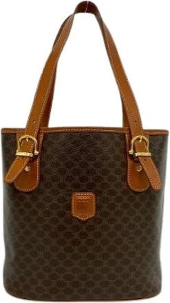 Celine Pre-owned Bucket Bags, female, Brown, Size: ONE SIZE Pre-owned Macadam Brason PVC Leather Tote Bag