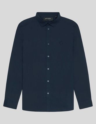 Lyle & Scott Lyle And Scott Mens Stretch Fabric Poplin Shirt - Navy - Size: 42/Regular