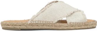 Castaner Palmera Platte Slippersandaal - Dames - Sandalen - Wit - 41 EU - Leer - Schoenen
