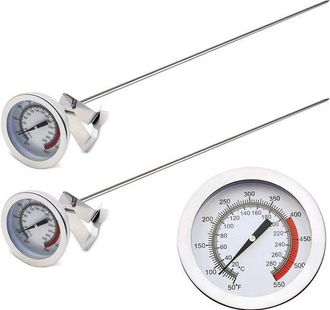 OEM 2 Piezas, Term&oacute;metro Para Carne, Term&oacute;metro Para Grasa, Term&oacute;metro, Acero Inoxidable, Medidor De Temperatura, Term&oacute;metro Para Dulces, Plateado