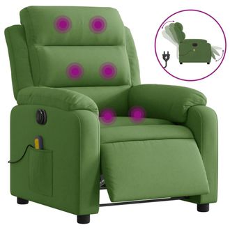 vidaXL Sill&oacute;n Reclinable De Masaje El&eacute;ctrico Terciopelo Verde Claro Vidaxl