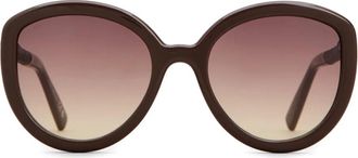 Tod's logo-engraved sunglasses - women - Acetate/Metal/Leather - One Size - Red