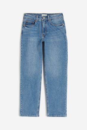 H&M Slim Straight High Ankle Jeans - Denimblau