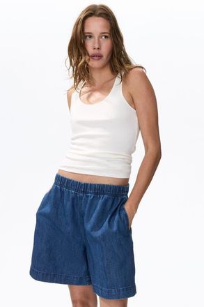H&M Denim Pull-on Shorts in Denim Blue at Nordstrom, Size Xx-Large