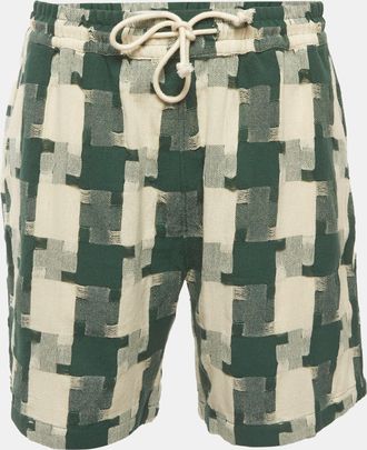 Kith White/green Jumbo Houndstooth Cotton Mason Shorts