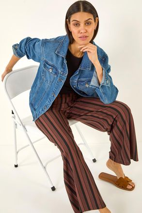 Roman Texture Stripe Stretch Trouser