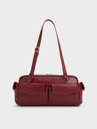 Charles & Keith Rachel Elongated Multi-Pocket Shoulder Bag