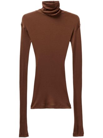 Bite Studios long-sleeve roller top - women - Organic Cotton - M - Brown