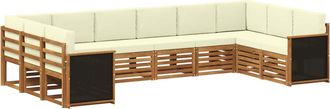 vidaXL Conjunto De Sof&aacute;s De Exterior 7 Uds. Natural Y Crema Vidaxl