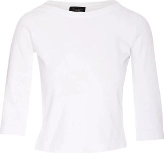 Roberto Collina Boot hals gebreide kleding voor vrouwen - Dames - Longsleeves - Wit - L - Tops