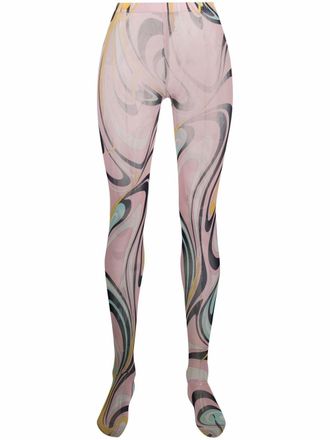 Pucci Semi-doorzichtige panty met grafische print - Roze