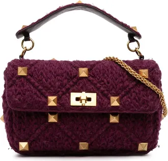 Valentino Pre-owned Valentino Large Knit Roman Stud Satchel FHQWE5QYFW4YE668