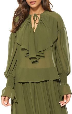 Alexia Admor Serelise Ruffle Top in Sage at Nordstrom, Size X-Small