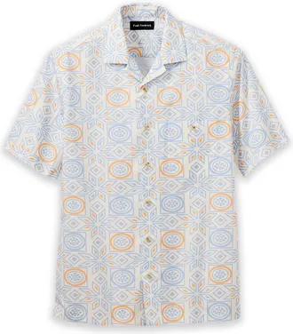 Paul Fredrick Cotton Geometric Casual Shirt
