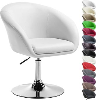 Woltu Woltu - Poltroncina Cucina Sgabello Bar Poltrona Girevole Imbottito Moderno Bianco