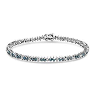 House of Brilliance 14K White Gold 3.70 cttw white and Blue Diamond Fashion Bracelet at Nordstrom
