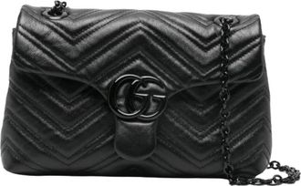 Gucci GG Marmont Small Schoudertas - Dames - Tassen - Zwart - Maat: ONE Size Leer