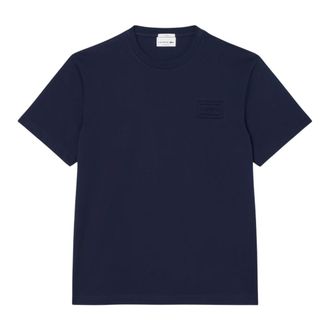 Lacoste T-Shirts, male, Blue, Size: XL Classic Fit Embossed T-Shirt