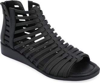 Journee Collection Women & apos;s Delilah Medium and Wide Width Sliver Wedge Sandals