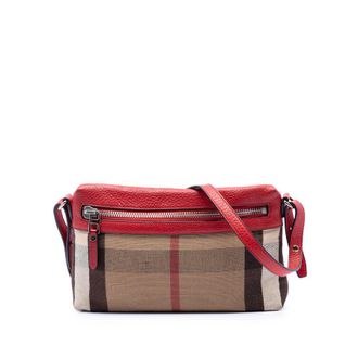 Burberry Pre-owned Burberry Small Mega Check Canvas Farley Crossbody Ladies 14C26ZRZH90389DA