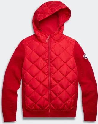 Canada Goose Chandail &agrave; capuchon en tricot matelass&eacute; HyBridgeMD (Femmes, Carmine Red, TG)