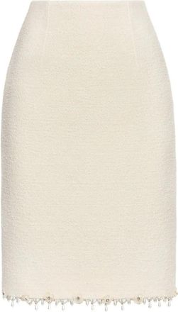 Oscar De La Renta Gonna midi con dettaglio frangia - Toni neutri