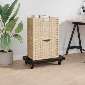 vidaXL Soportes Con Ruedas 5 Uds Polipropileno Negro 58x38x12 Cm Vidaxl