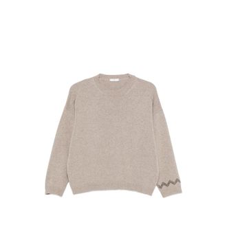 PANICALE Bead-embellished Drop-shoulder Sweater