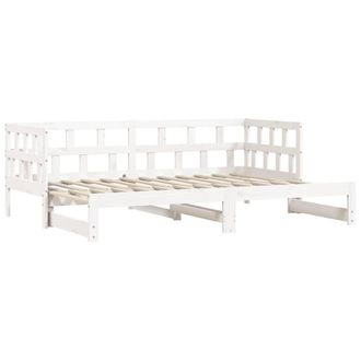 Berkfield Home Beautiful Daybed with Trundle White 80x200 cm Solid Wood Pine