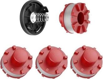 OEM Carrete De Repuesto De 2,0 Mm X 8 M Para Hilo De Desbrozadora Einhell Ce Ct36/30 3405096, Agillo 36/255 Bl, Agillo 18/200 (4 Carretes + 1 Tapa + 1 Mue