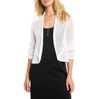 Nic+Zoe Mesh Cocoon Cardigan in Paper White at Nordstrom Rack, Size Large P