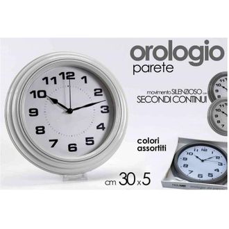 Trade Shop Trade Shop - Orologio Silenzioso Parete Stile Anticato Tondo 30x5cm Plastica Colori Ass 667688