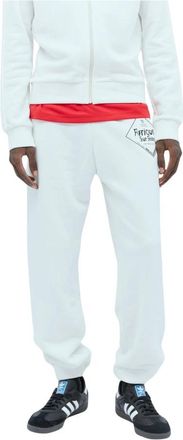 Wales Bonner Wander Track Pant - Heren - Sweatpants - Wit - S - Katoen - Broeken