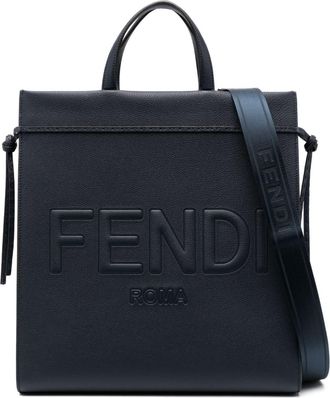 Fendi medium Go To leather tote bag - men - Calf Leather - One Size - Blue
