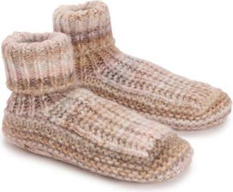 Muk Luks Spacedye Cuff Bootie in Cream Multi at Nordstrom