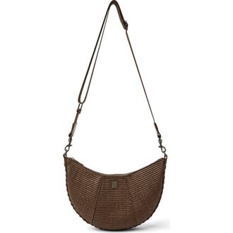 Think Royln Flirt Raffia Shoulder Bag in Espresso Raffia And Luxe at Nordstrom