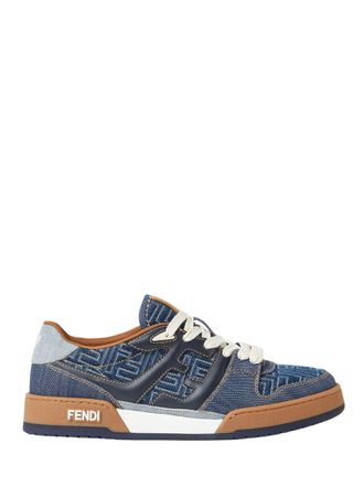 関税込【FENDI】マッチ レースアップ スニーカー ブルー フェンディ マッチ スニーカー レザー ブルー | Fendi