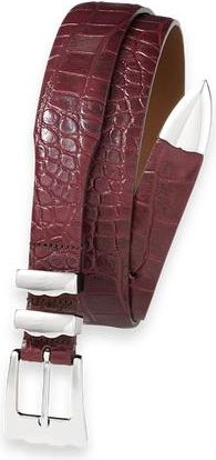Paul Fredrick Crocodile Embossed With Metal Keeper & Tip Belt in Cordovan at Nordstrom, Size 36