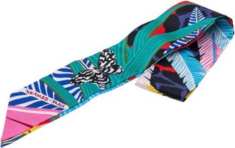 Herm&egrave;s Pre-owned Hermes Jaguar Quetzal Silk Twilly Scarf Ladies 0H12D8PY6YTQGWY5