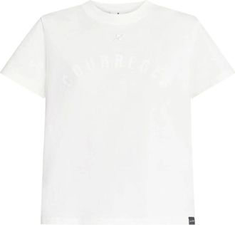 Courrèges T-Shirts, female, White, Size: XS Logo Print Cotton T-Shirt